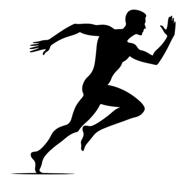 Vector man run pose vector silhouette