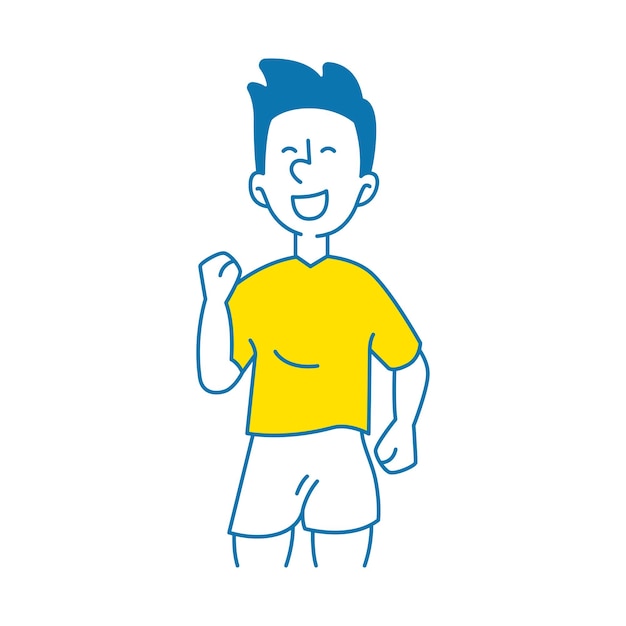 Man running doodle cartoon flat line style, a Fitness athlete training for a healthy life concept