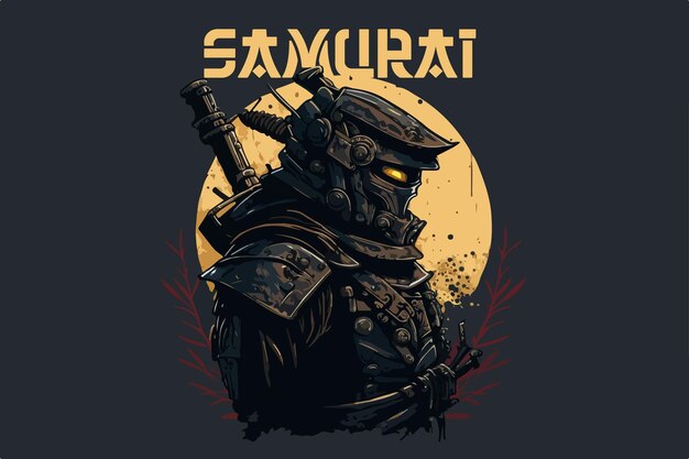 Man samurai vector illustration for tshirt