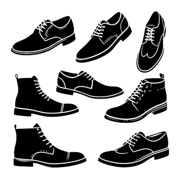 Vector man shoes vector silhouette