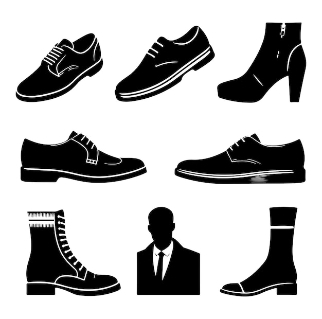 Vector man shoes vector silhouette