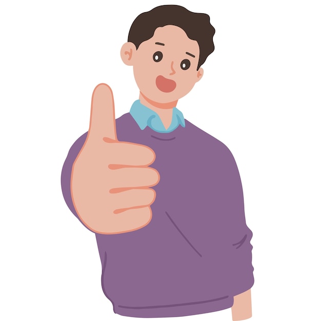 A man showing thumbs up vector illustration