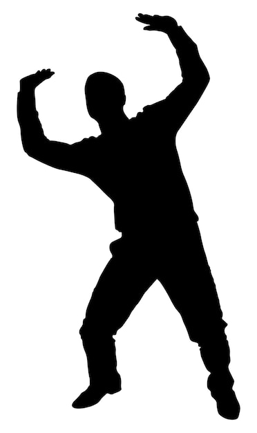 Man silhouette pushing wall vector