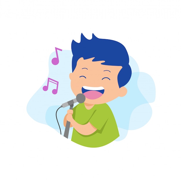 Man singing karaoke Vector