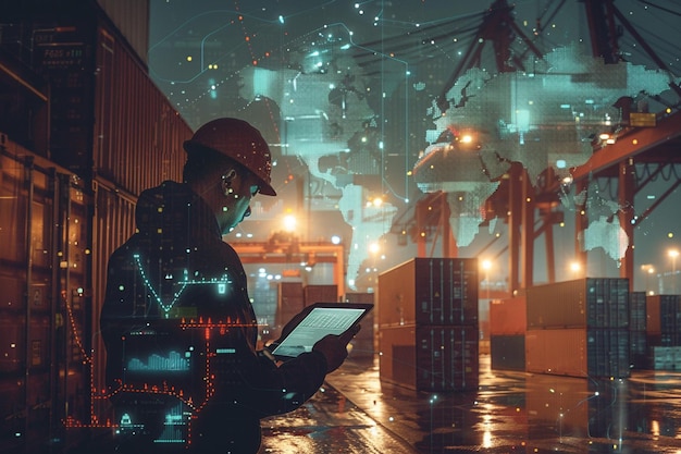 Man sits attentively with his laptop while an alert warning of a system breach flashes on the scree