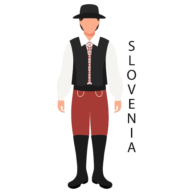 A man in Slovenian folk costume Culture and traditions of Slovenia Illustration vector