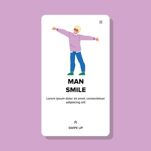 Man smile vector