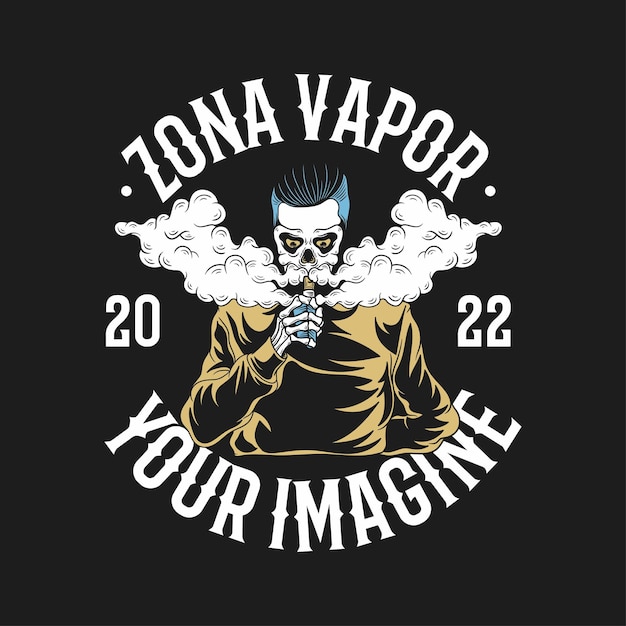 Man a smoke vapor mascot logo vector illustration