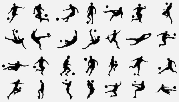 man soccer silhouette vector template