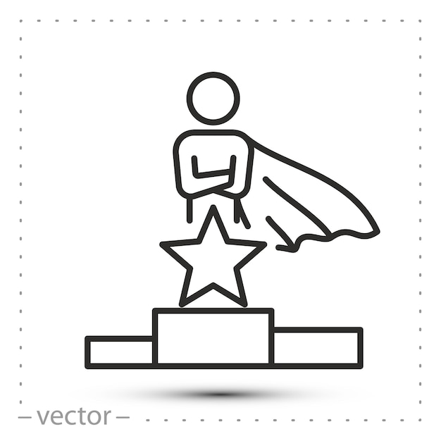 A man stands on a podium with a star on it