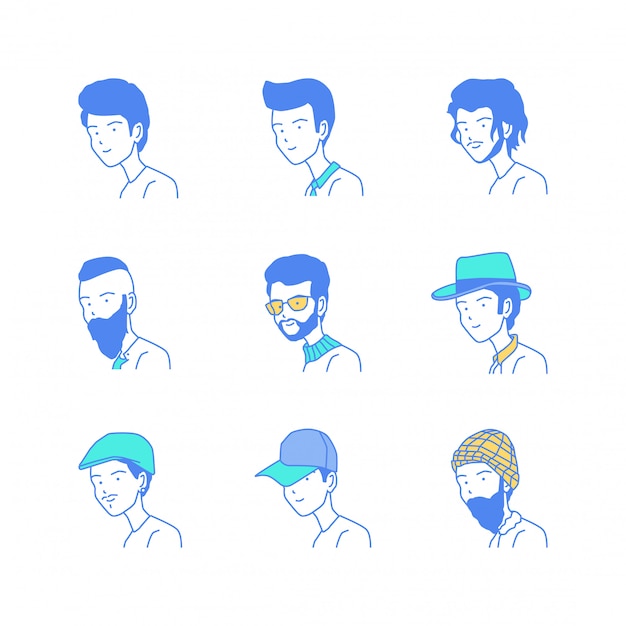 Man style illustration vector collection