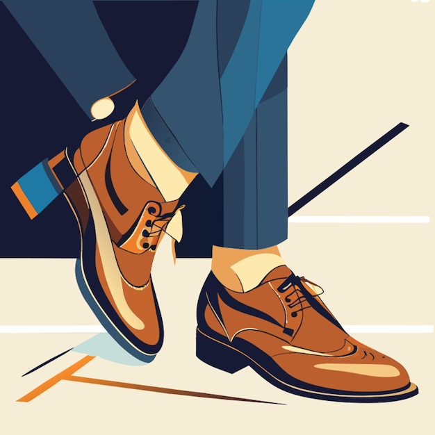 Vector man stylish shoes vector illustration flat 2