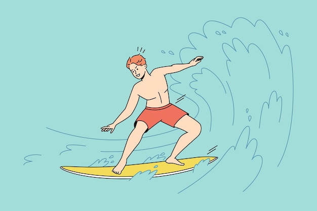 Man surfing on ocean waves