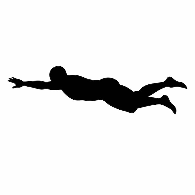 Vector a man swimming pose vector silhouette isolated white background 4