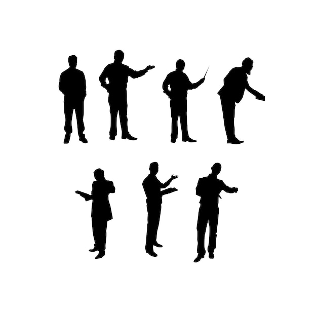 Man Teaching and Instructing Silhouette