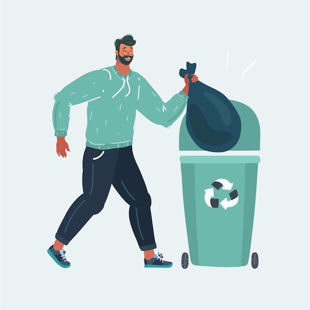 Man throwing trash into a basket