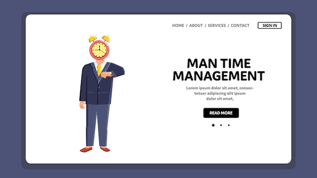 Man time management vector