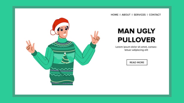 Man ugly pullover vector