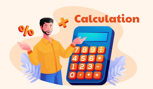 man using a calculator Calculation  mathematics accountant concept