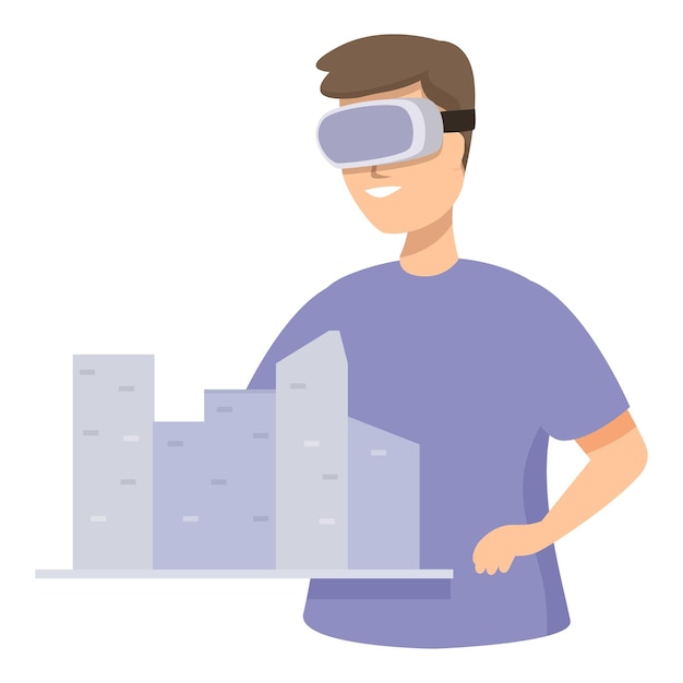 Man using virtual reality for urban planning