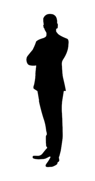 Man vector image standing gently with office dress silhouette