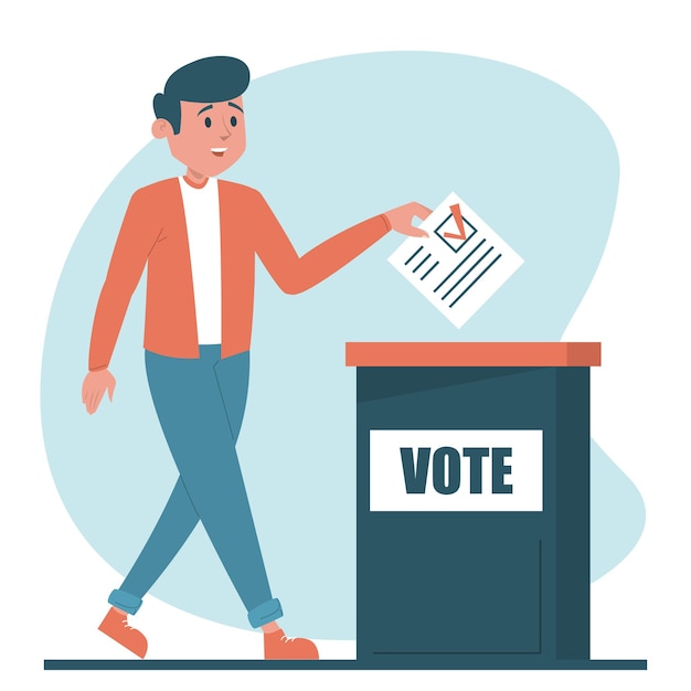 Man voting for a president illustration