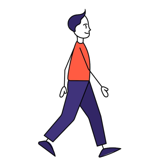 man walking simple figure vector