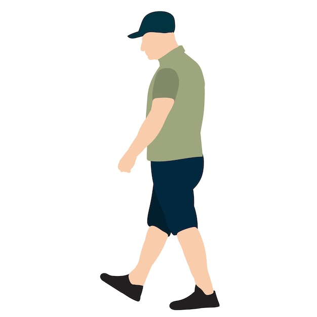 Man walking without face in flat style