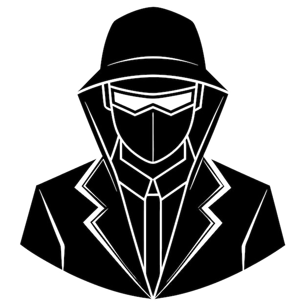 Vector a man wearing a mask and a mask that says quot the man is wearing a mask quot