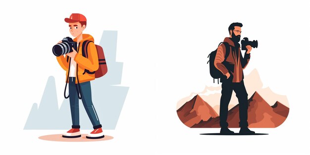 Vector a man with a backpack and a backpack that says  hike