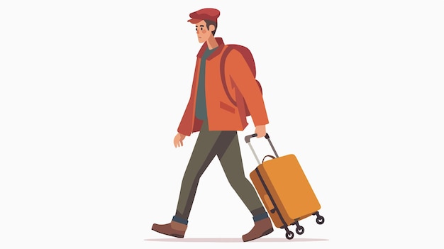 Vector man with baggage illustration vector on white background