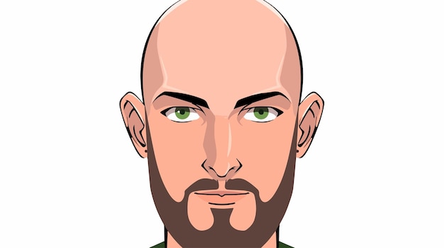 Vector a man with a beard and green eyes