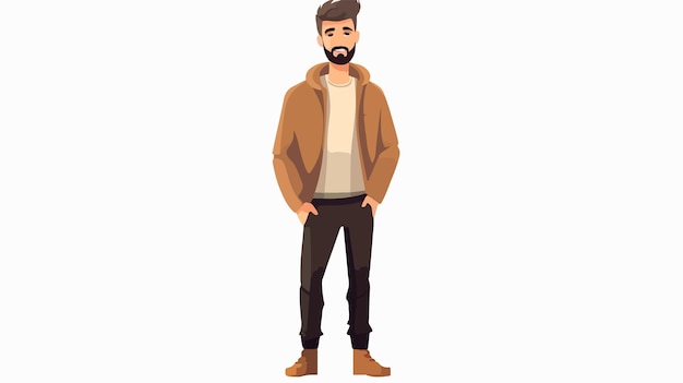 Vector a man with a beard and a hoodie