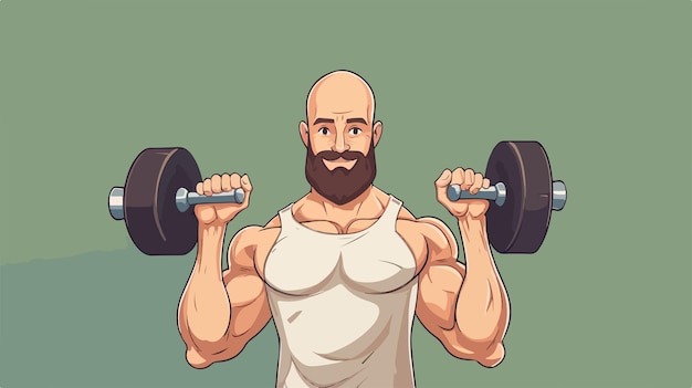 a man with a beard lifting weights