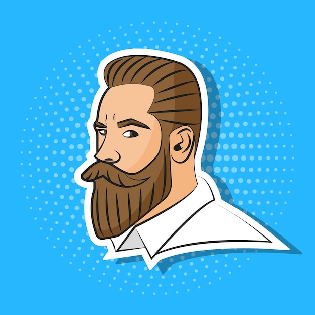 Man with a Beard in Pop Art Style