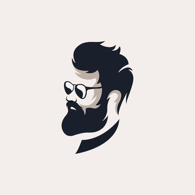 Man with beard Vintage barbershop logo templates