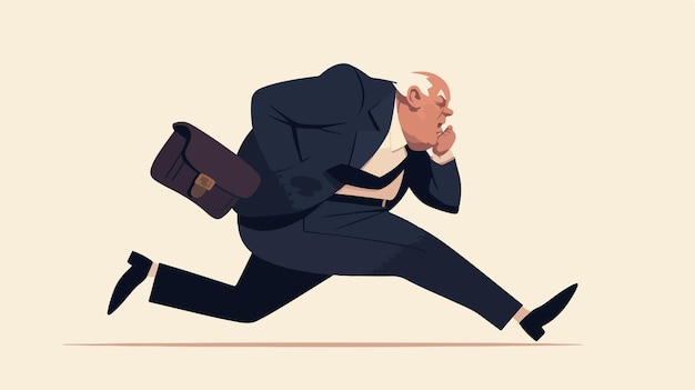 a man with a briefcase and a briefcase in his hand is running