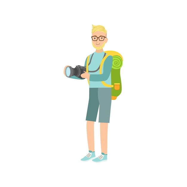 Man With The Camera And Backpack