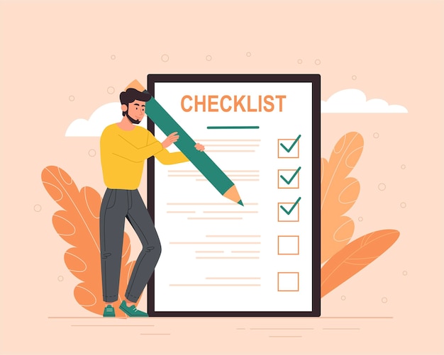 Man with checklist