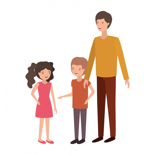 Man with children avatar character