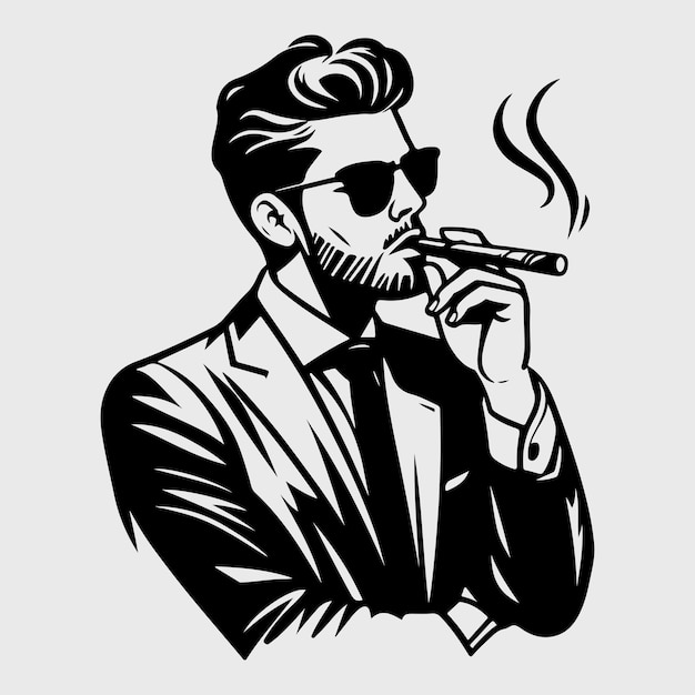 Vector man with a cigar