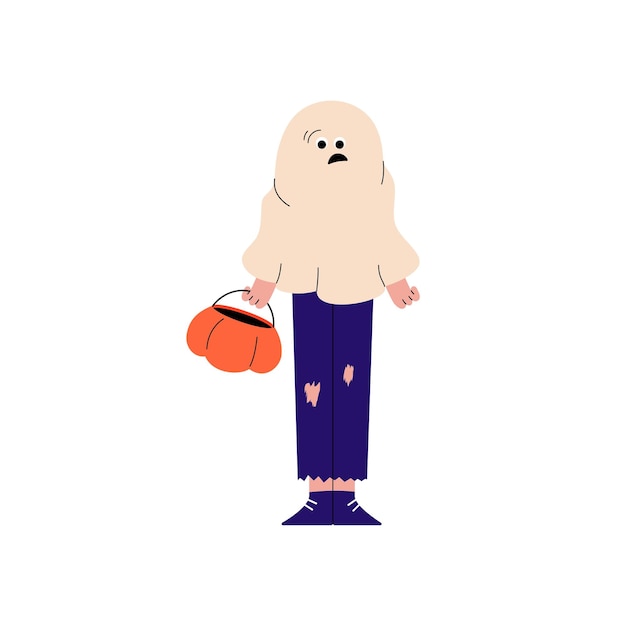 Man with ghost costume for halloween