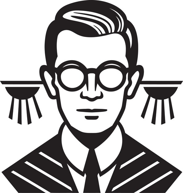 Vector a man with glasses and a bow tie on his head