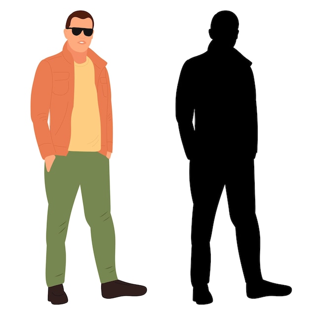 Man with glasses flat design isolated vector