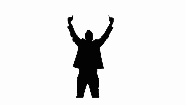 a man with his arms up in the air with his arms up in the air