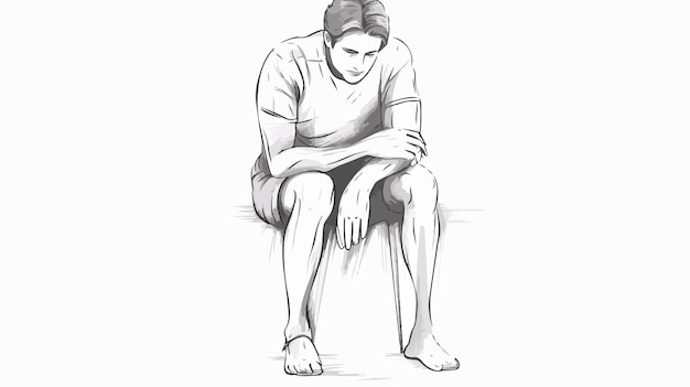 Vector man with knee pain professional medical image of guy suffering leg ache