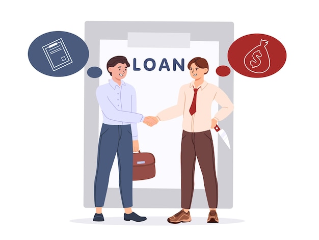 Man with loan vector concept