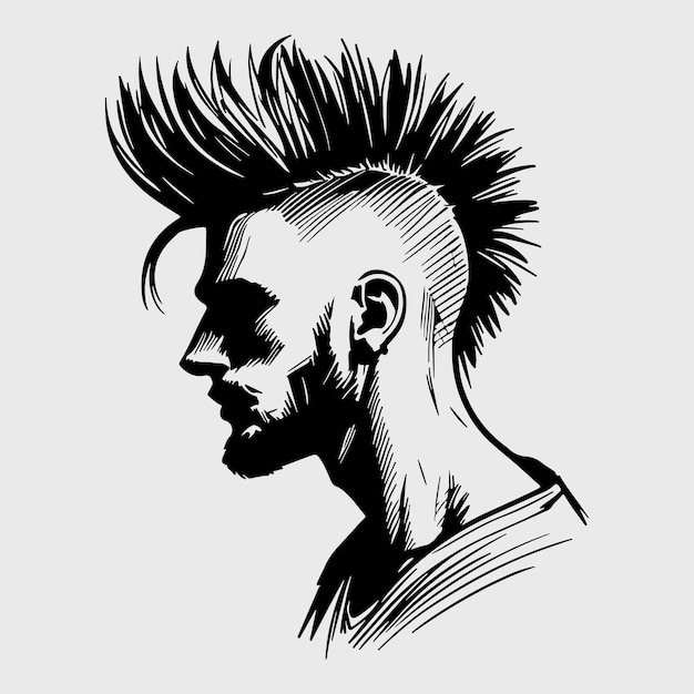 Vector man with a mohawk