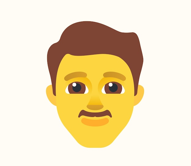 Man with Mustache Vector Isolated Character. Man with Mustache Icon