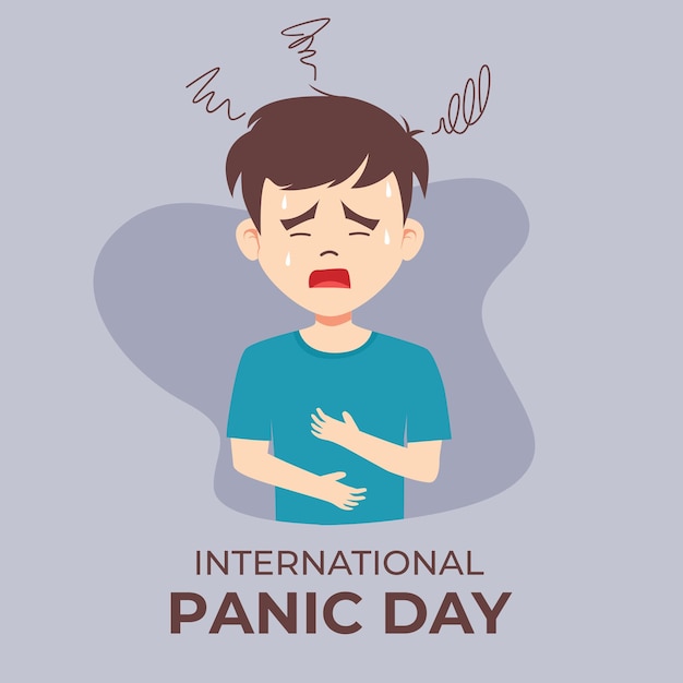 Man with panic emotion suitable to poster for International Panic Day